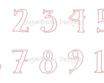 Birthday Number Felties Embroidery Design. Numbers 1-10. Embellishments Machine Embroidery Design. 4x4 Hoop