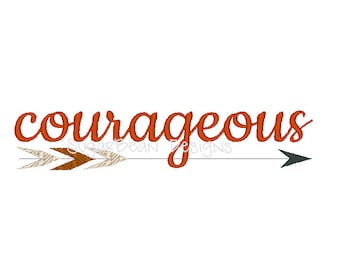 Courageous Arrow Machine Embroidery Design. Two Sizes Included.