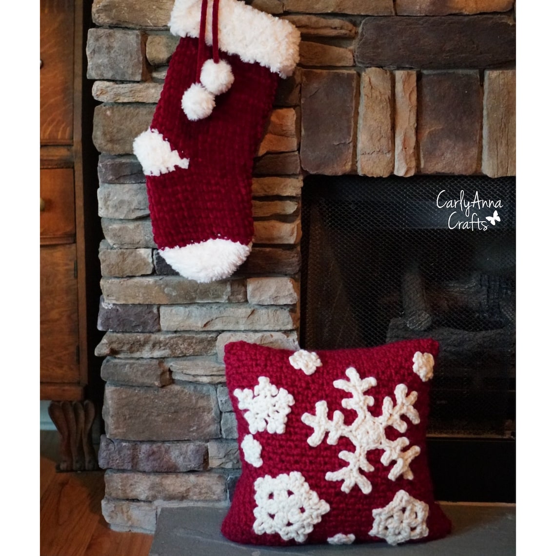 Crochet Snowflake Pillow PATTERN // Crochet Winter Decor // Christmas