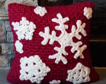 Crochet Snowflake Pillow Pattern – Winter Home Decor