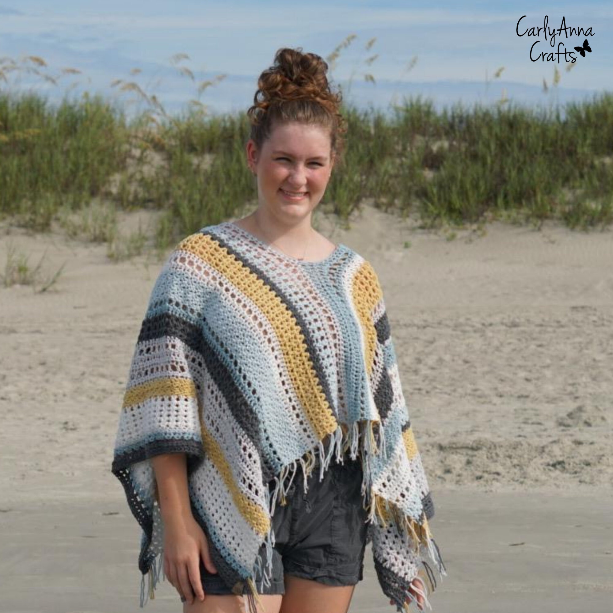 Crochet Poncho Pattern // Boho Ruana // Fringe // Wrap // - Etsy