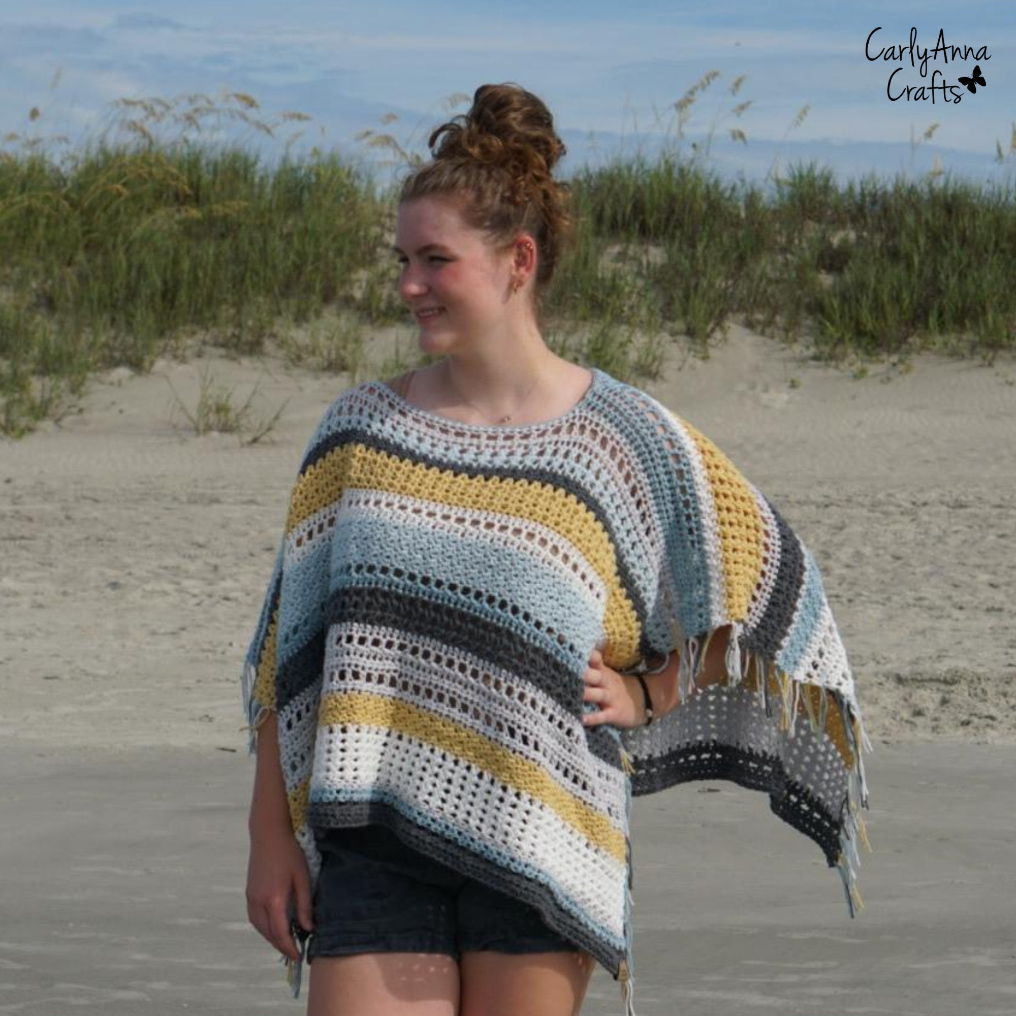 Crochet Poncho Pattern // Boho Ruana // Fringe // Wrap // - Etsy