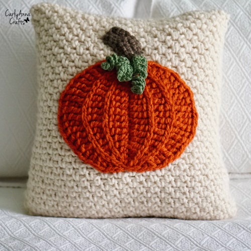 Fall Crochet Pillow Pattern Crochet Pumpkin Pillow Autumn Etsy