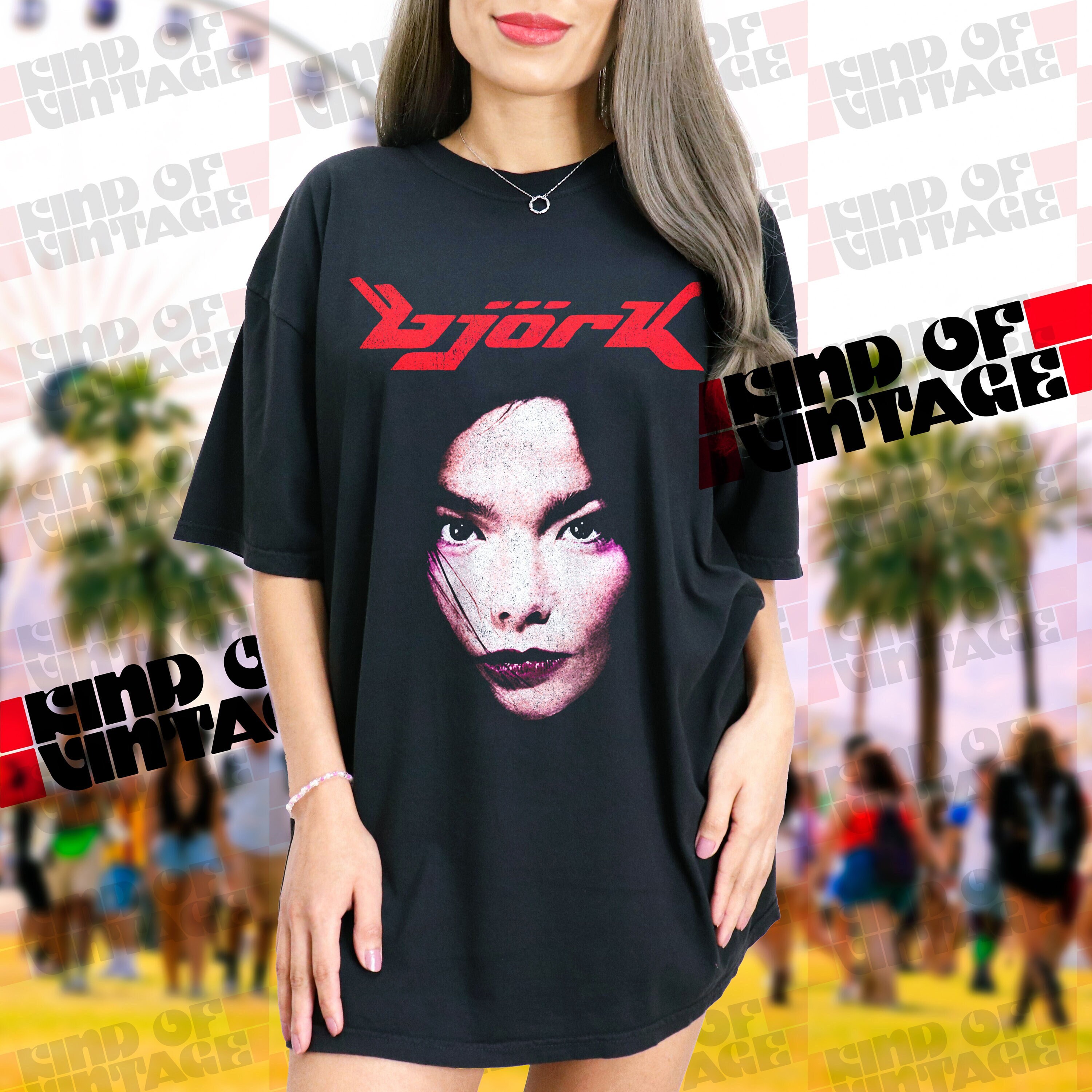 トップス Bjork Orkestral Official Tee sz.L Bjork Post European Tour 96 T-Shirt: Vintage 90s Music Tee
