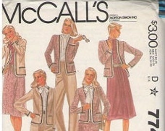 McCall's 7748 sz 14, Misses' Jacket, Blouse, Skirt, & Broek, Cut en compleet, 1981 Gratis binnenlandse verzending