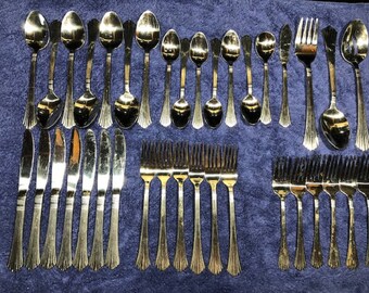 Vintage Guy Degrenne Stainless Steel Flatware Service 59 Pieces