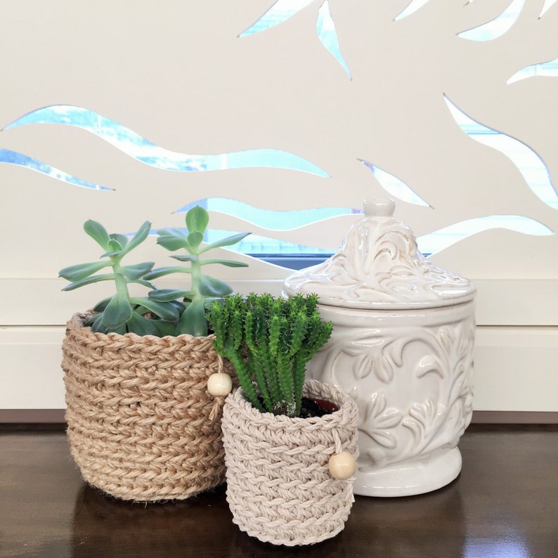 Cotton Pot Plant Holders Etsy