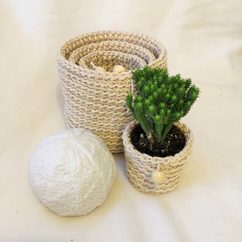 Cotton Pot Plant Holders Etsy