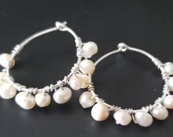 Sterling Silver Freshwater Pearl Earrrings