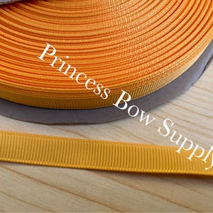 3/8&quot; golden yellow solid grosgrain ribbon for hair bows crafts journals planners ribbon trim, 5, 10, 25 yards golden yellow ribbon roll