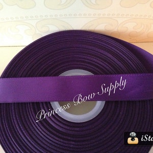 5 yards 7/8&quot; Plum purple solid grosgrain ribbon for hair bows Halloween Fall Thanksgiving ribbon, journal planner wreath ribbon craft trims