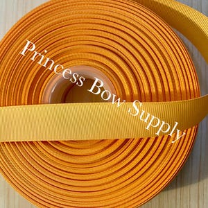 5 yards 7/8&quot; golden yellow solid grosgrain ribbon for boutique bows, birthday party supply Fall Thanksgiving decorate baskets wreath ribbon