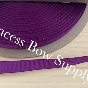 3/8&quot; purple solid grosgrain ribbon for Halloween hair bows crafting journal scrap booking sewing trim, Fall Thanksgiving purple ribbon