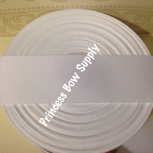2-1/4&quot; white solid grosgrain ribbon, 2.25&quot; solid white ribbon for cheer hair bows wreath ribbon supplies, wide cheerleader ribbon