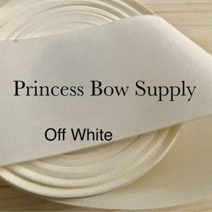 2-1/4&quot; off white solid grosgrain ribbon, 2.25&quot; solid white ribbon for cheer hair bows wreath ribbon supplies, wide cheerleader ribbon