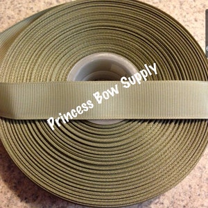 5 yards 7/8&quot; willow green solid grosgrain ribbon for hair bow ribbon sewing trim supply Fall Thanksgiving ribbon