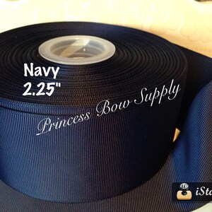 2.25" Navy Blue cheer width wide wreath grosgrain ribbon supplies, hair bow supplies, wreath bow ribbon