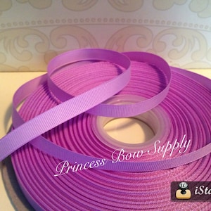 5 yards 3/8&quot; Lavender solid grosgrain ribbon for hair bow centers, korker ribbon, line hair clips, sewing trim, doll clothing ribbon