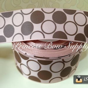 1.5&quot; brown tan polka dot grosgrain ribbon for hair bows, 1-1/2&quot; brown polka dot wreath ribbon supplies, Fall autumn journal planner ribbon