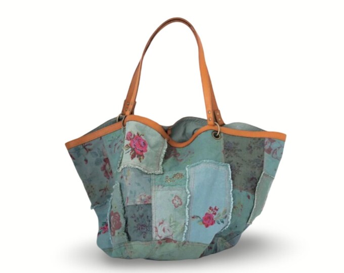 Oversized Canvas Tote ,canvas Patchwork Tote Bag, Canvas Tote Bag ...