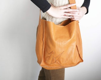 Sac à bandoulière en cuir pour femme, Hobo en cuir