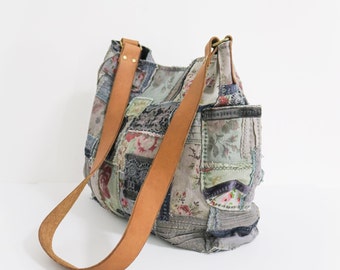 Vintage Inspired Lace Patchwork Hobo Bag