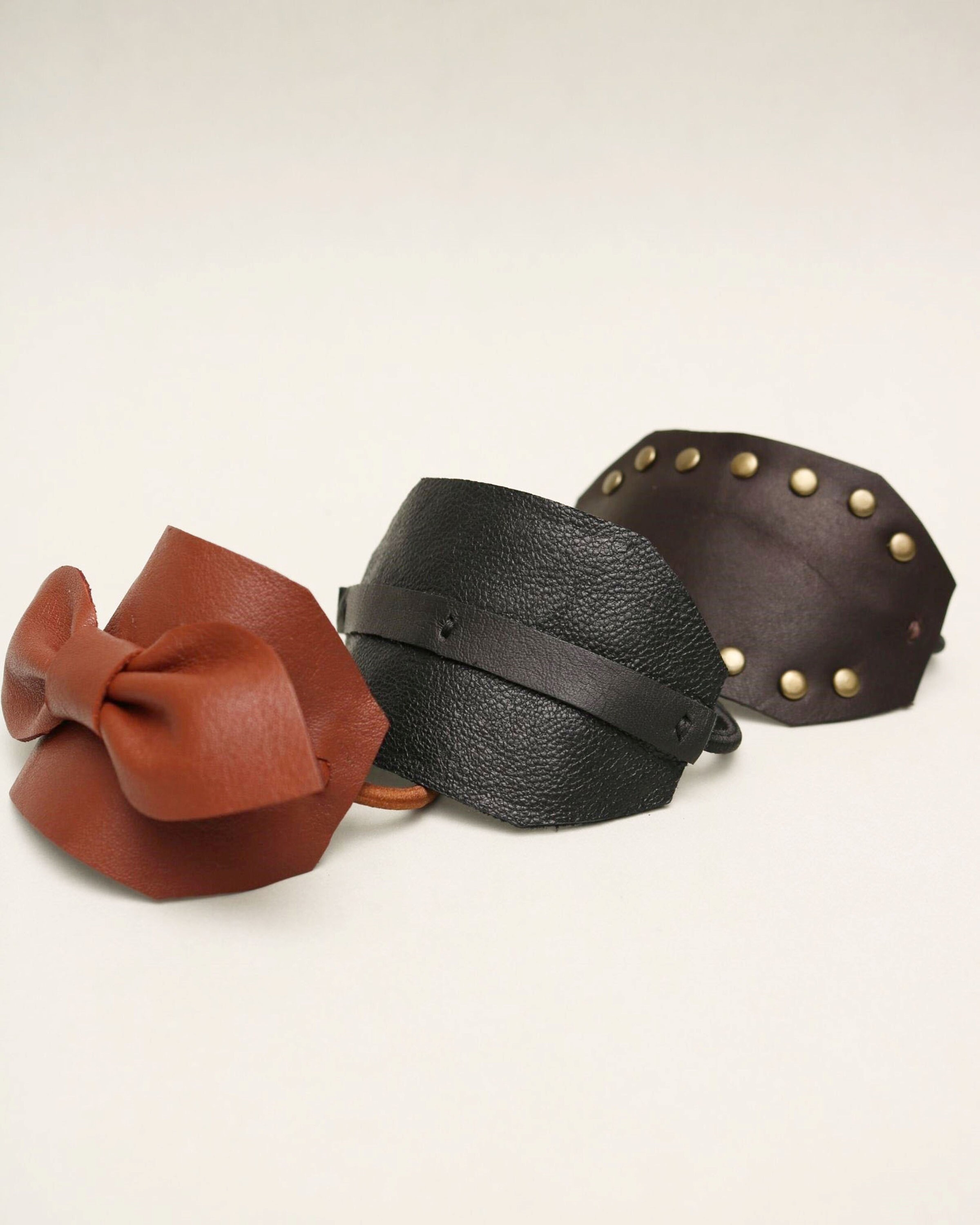 Leather hair tie Leather Hair Accessory Hair band Hair cuff Etsy