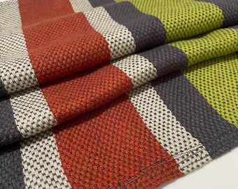 Paño de cocina de lino y algodón tejido a mano: decoración de cocina a rayas, con lazo para colgar