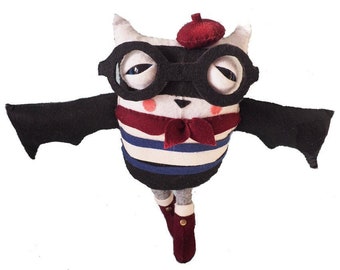 Benoit the Bat - handmade plush creature toy - unique halloween birthday gift by CREATURE COLLECTIVE