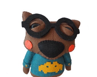 Atari the Wombat- Handmade plushie toy, Unique Girls & Boys gift, Birthday gift, Kids gift, Quirky Creature, minecraft, Gamer, space invader