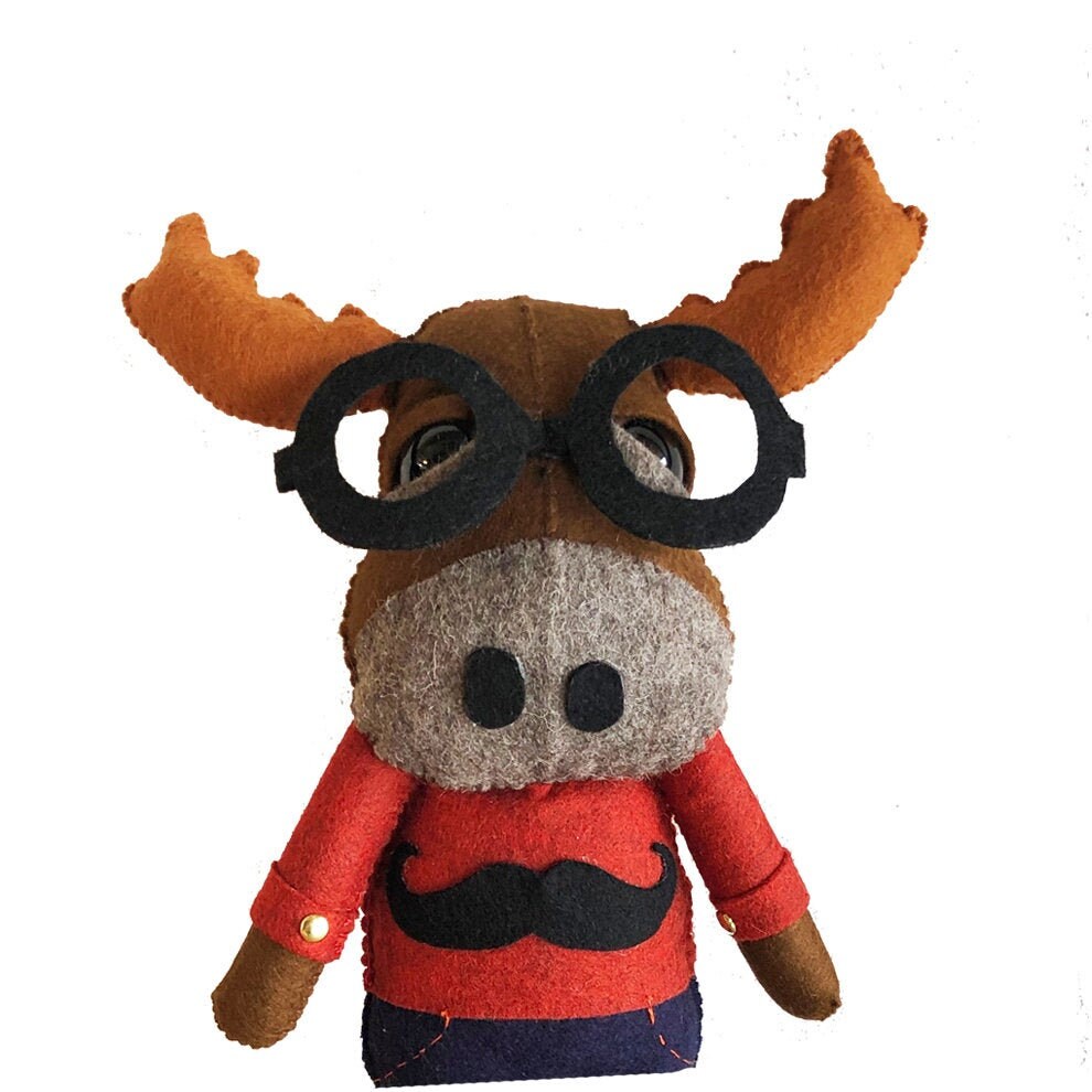 Monty Moose- Handmade Plushie Toy, Unique Girls & Boys Gift, Birthday Gift, Kids Gift, Quirky ...