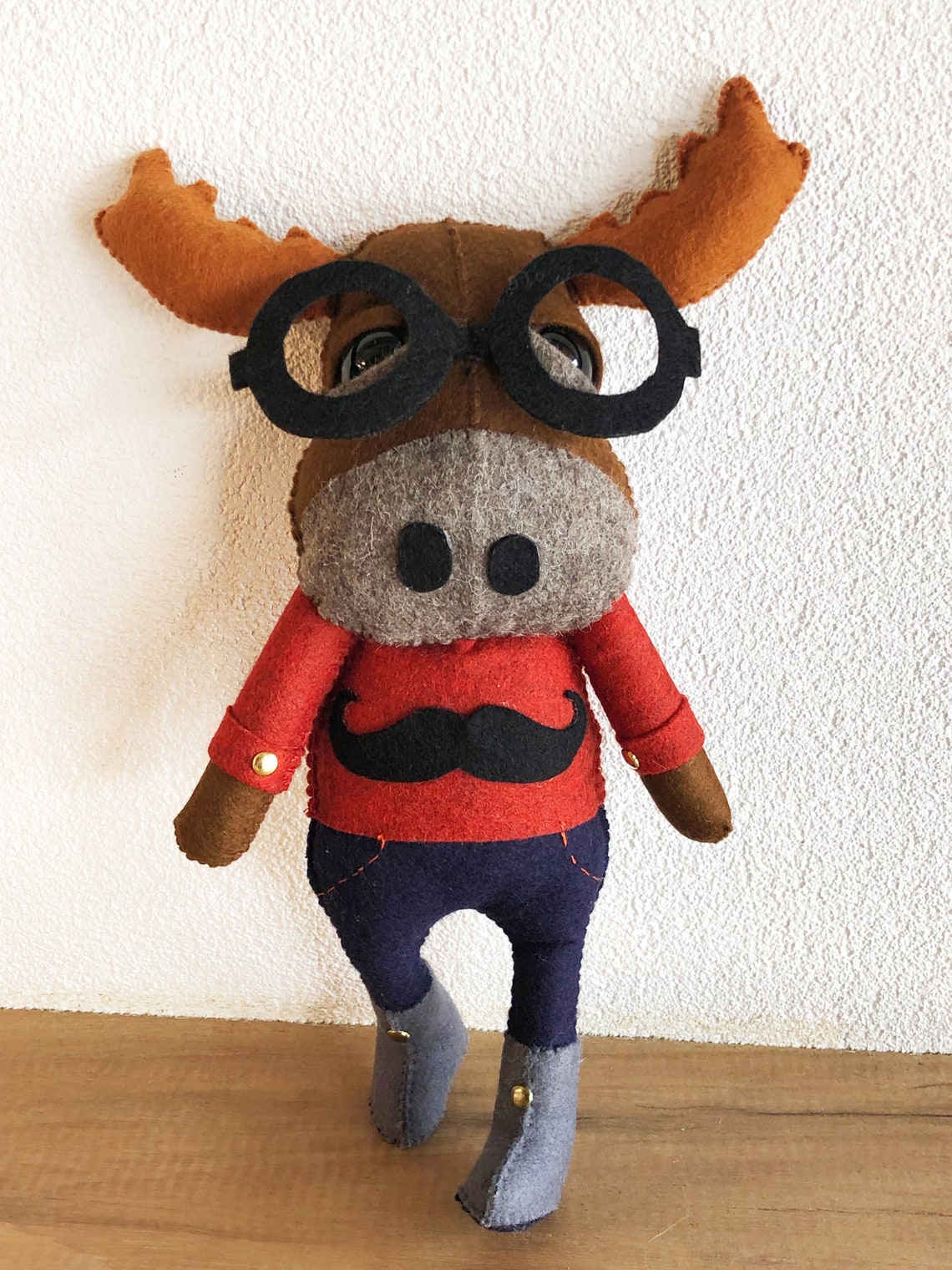 Monty Moose- Handmade Plushie Toy, Unique Girls & Boys Gift, Birthday Gift, Kids Gift, Quirky ...
