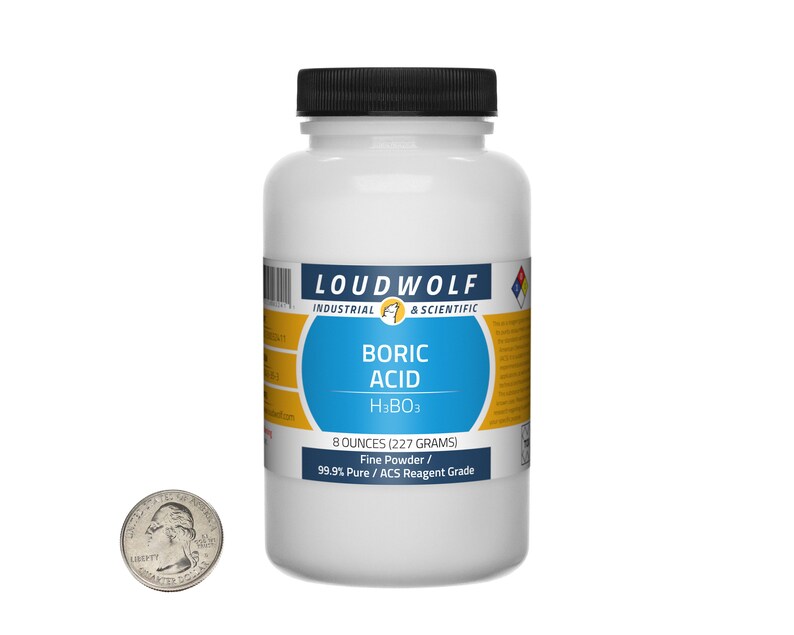 Boric Acid / 8 Ounce Bottle / 99.9 Pure ACS Reagent Grade / Etsy