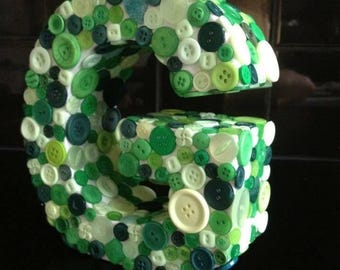 Button Embellished Freestanding Letter