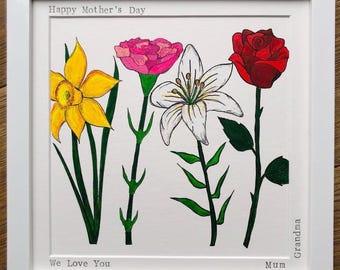 Flower Frame: Personalised Keepsake Gift