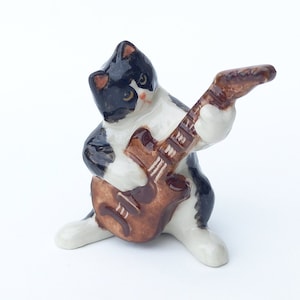 Figurine Dollhouse - Miniature Ceramic Cats - Porcelain Animals - Ceramic Hand Painted