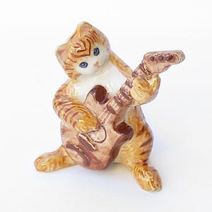 Figurine Dollhouse - Miniature Ceramic Cats - Porcelain Animals - Ceramic Hand Painted
