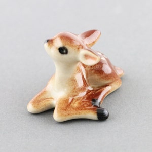 Miniature Baby Deer,Fawn Collection, Tiny Ceramic Deer,Ceramic Deer Hand Painted