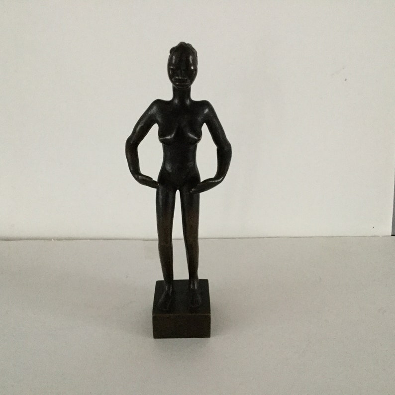 Art Deco African Nubian Nude Bronze Signed Haegele - Etsy