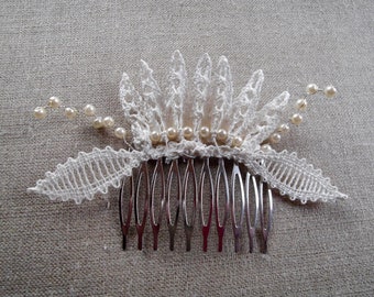 Haarschmuck Haarkämmchen Haarkrönchen Hochzeit Headpieces wedding geklöppelt Handarbeit handmade Brautschmuck