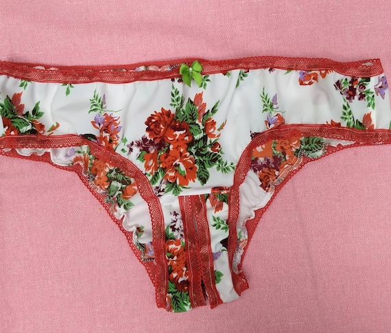 Crotchless Panties Pretty Silk Like Comfortable Knickers Bikini