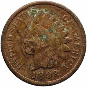 Testa indiana da 1 centesimo americano del 1892