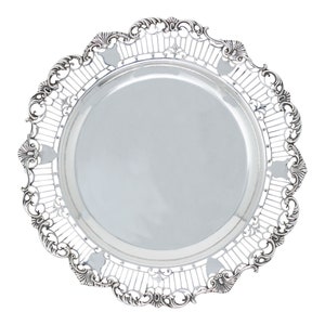 1910 Antique Edwardian Era Sterling Silver Pierced Dish Silversmiths Mappin & Webb Ltd Sheffield Hallmarks