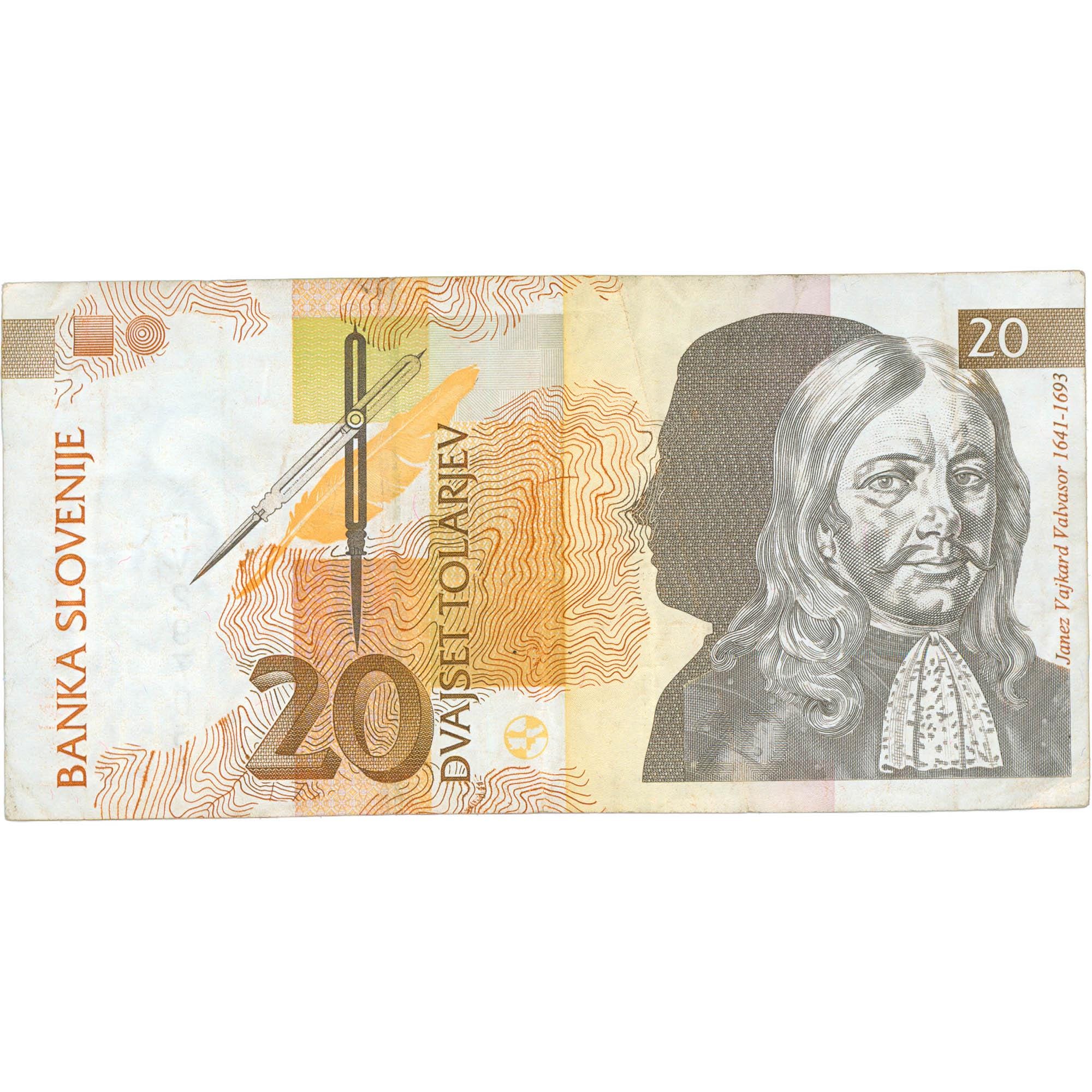 1992 Slovenia 20 Tolarjev Banknote (BAN539-)