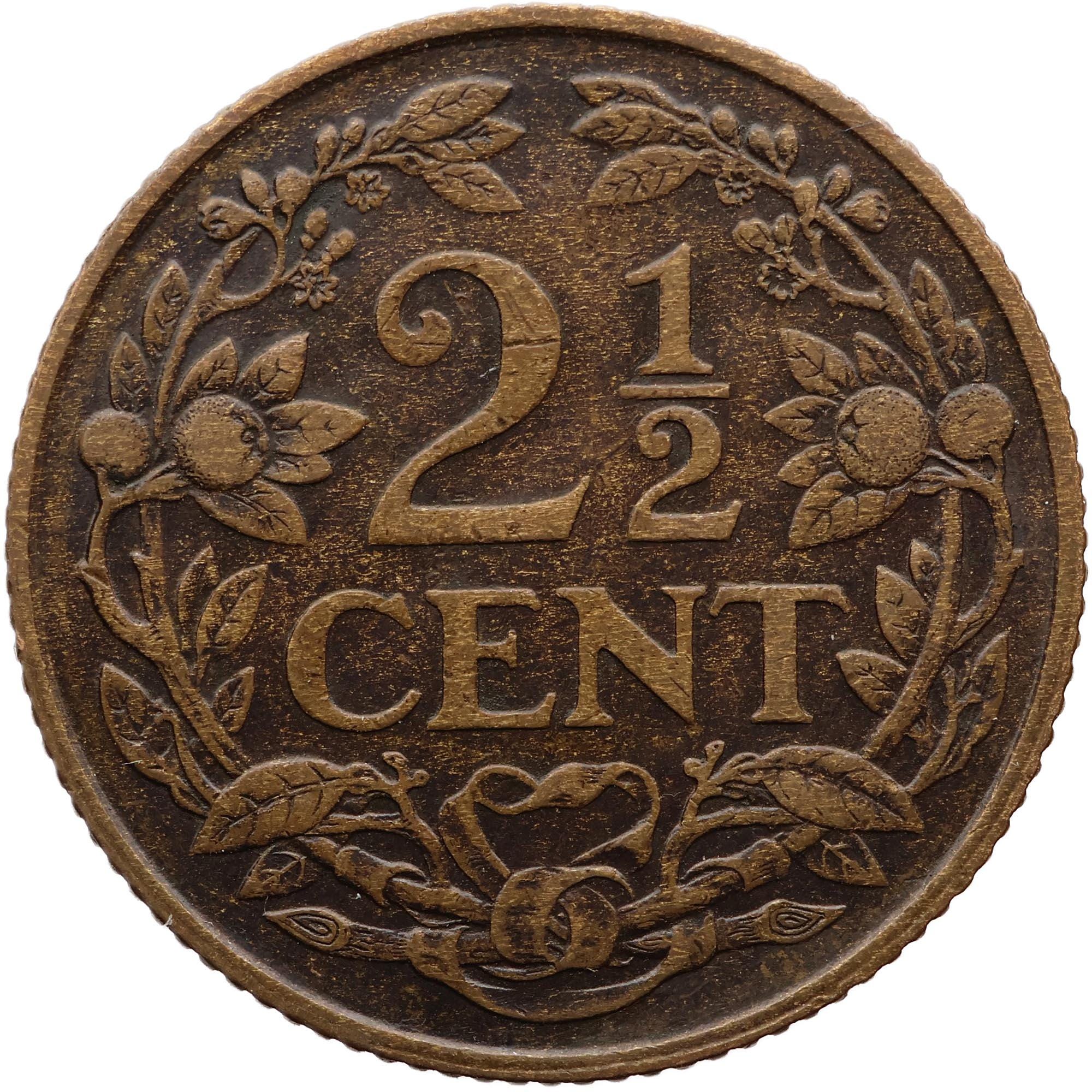1916 2 1/2 Cent Netherlands Coin Kingdom of the Netherlands
