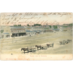 Cartolina dell'epoca della corsa all'oro di Germiston, Sud Africa, 1909