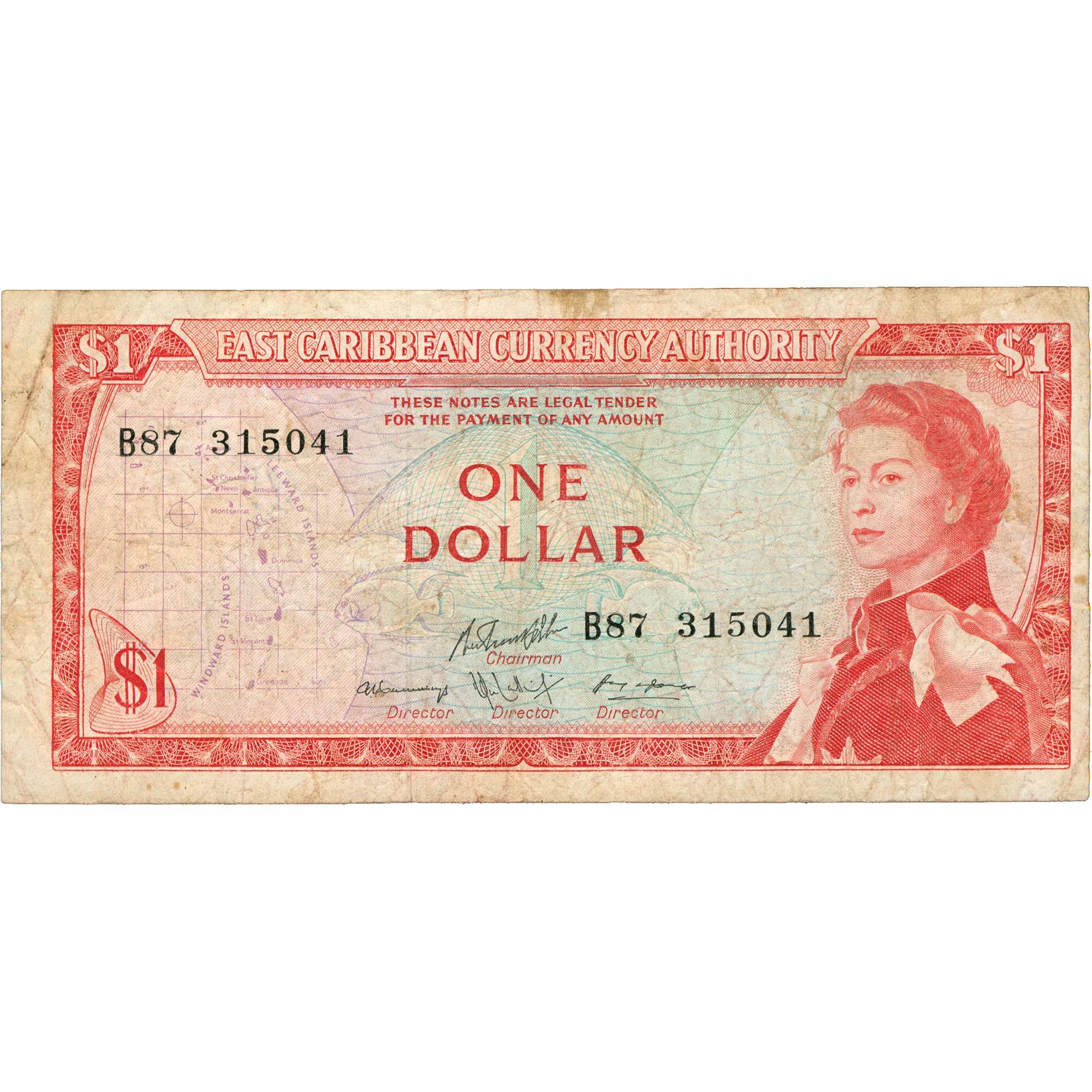 1965年東カリブ1ドル紙幣（BAN429-） - Etsy 日本