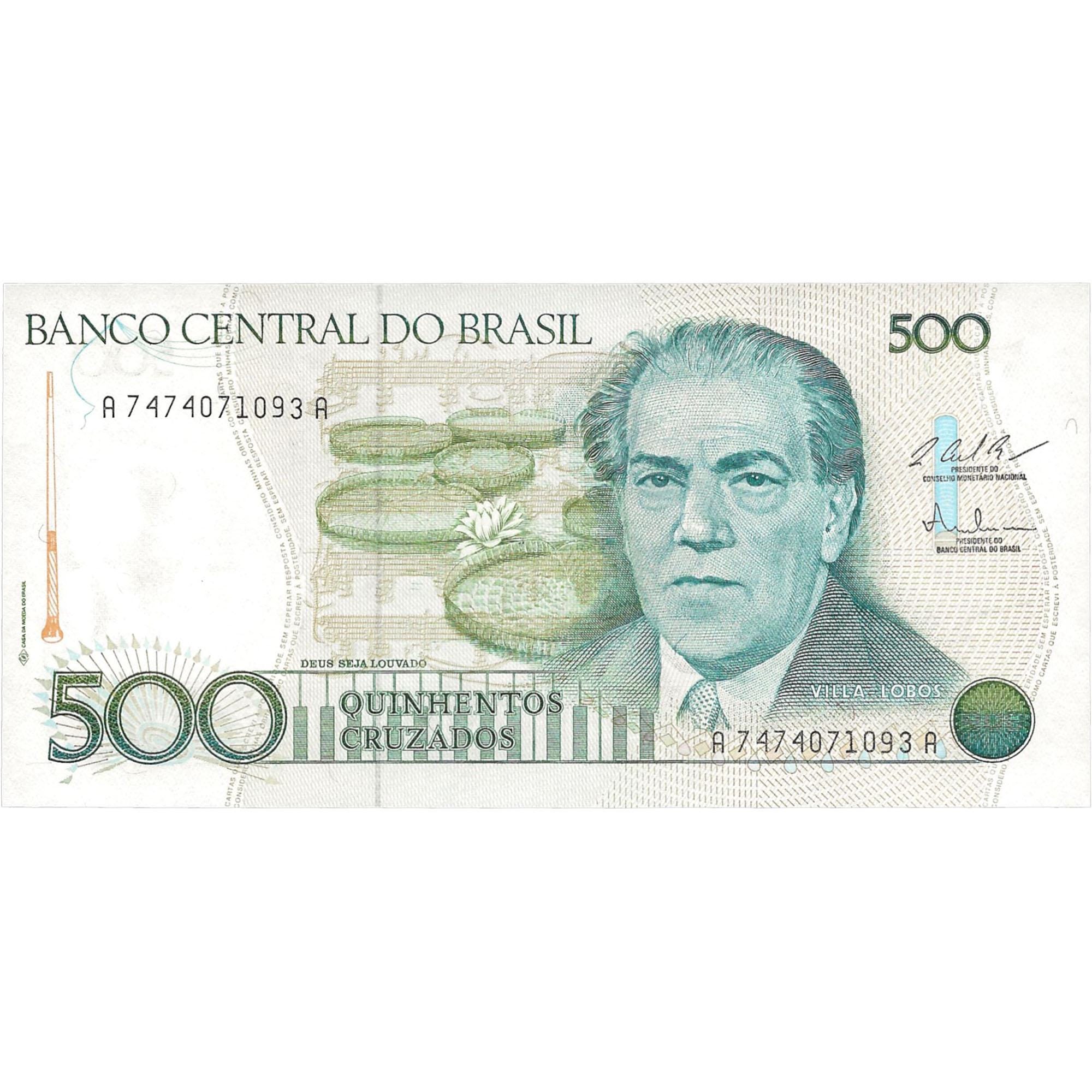1988 Brazil 500 Cruzados Banknote (BAN179-)