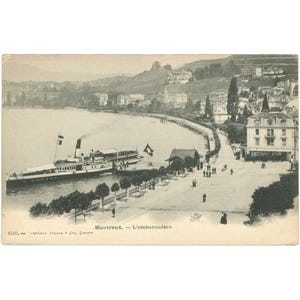 Montreux, Suíça – L’embarcadère – Postal do início do século XX