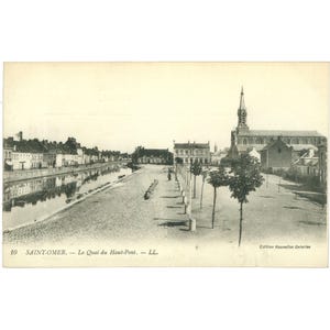 Saint-Omer, Francia - Cartolina Le Quai du Haut-Pont degli inizi del XX secolo